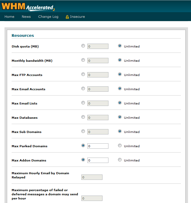 Allocate resources to your reseller hosting account