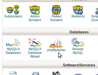 phpMyAdmin in cPanel