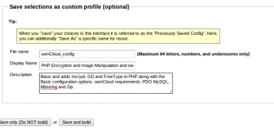 ownCloud EasyApache Config