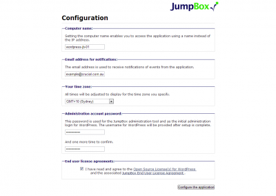 Enter in your application details, the hostname does not have to be a valid domain name.