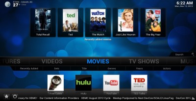 the very pretty XBMC media center